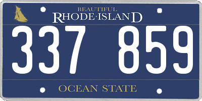 RI license plate 337859