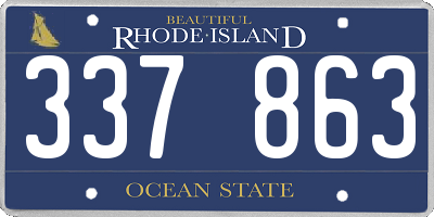 RI license plate 337863