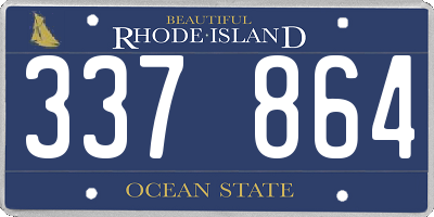 RI license plate 337864