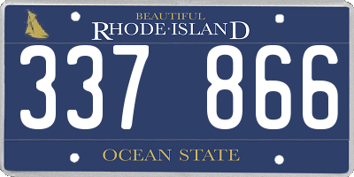 RI license plate 337866