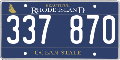 RI license plate 337870