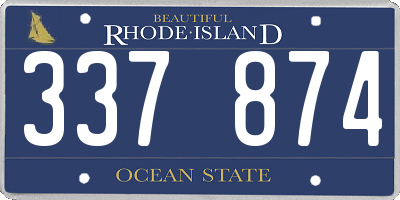 RI license plate 337874