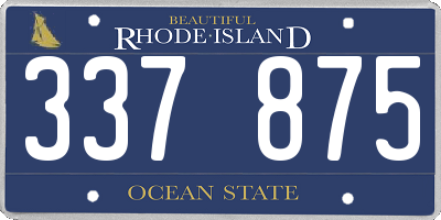 RI license plate 337875