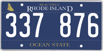 RI license plate 337876