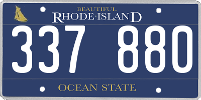 RI license plate 337880