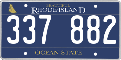 RI license plate 337882
