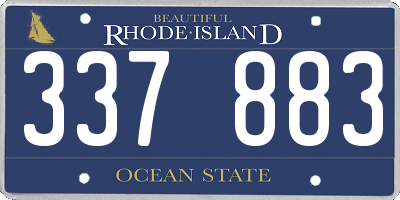 RI license plate 337883