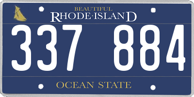 RI license plate 337884