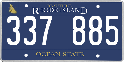 RI license plate 337885
