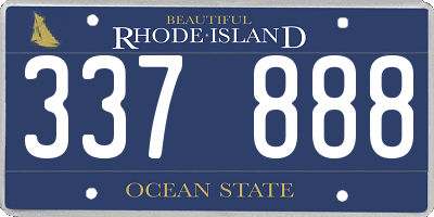 RI license plate 337888