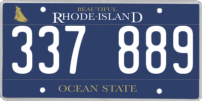 RI license plate 337889