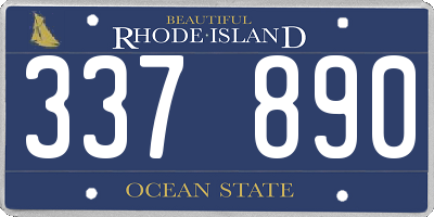 RI license plate 337890