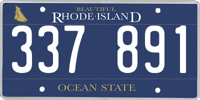 RI license plate 337891