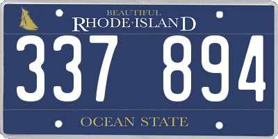 RI license plate 337894