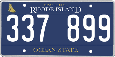 RI license plate 337899