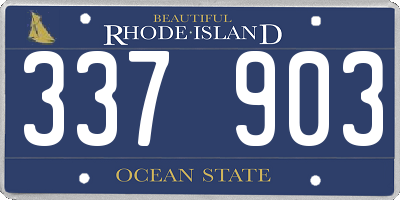 RI license plate 337903