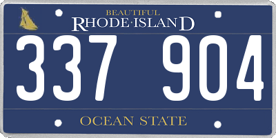 RI license plate 337904