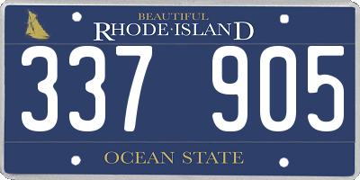 RI license plate 337905