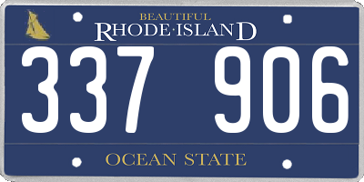 RI license plate 337906