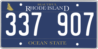 RI license plate 337907