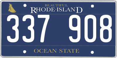 RI license plate 337908