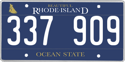 RI license plate 337909