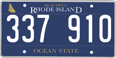 RI license plate 337910