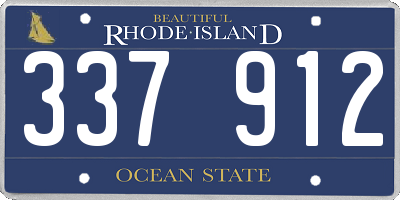 RI license plate 337912