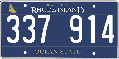 RI license plate 337914