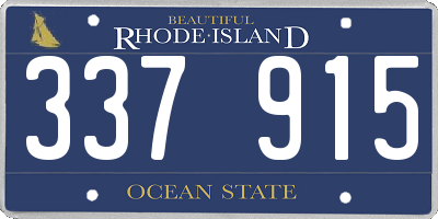 RI license plate 337915