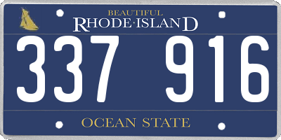 RI license plate 337916