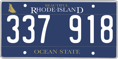 RI license plate 337918