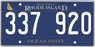 RI license plate 337920