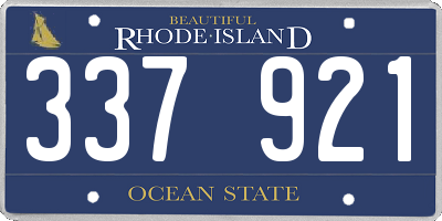 RI license plate 337921