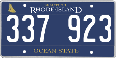 RI license plate 337923