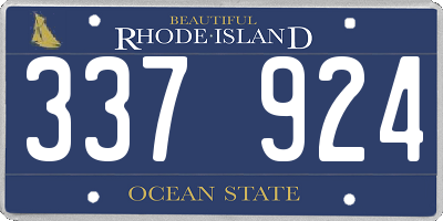 RI license plate 337924