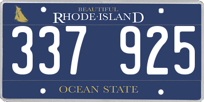 RI license plate 337925