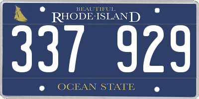 RI license plate 337929