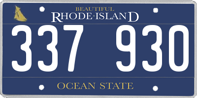 RI license plate 337930