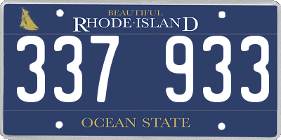 RI license plate 337933