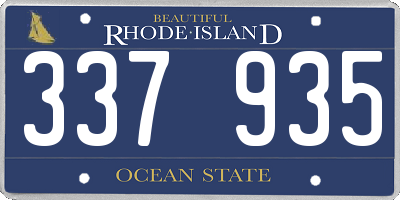 RI license plate 337935