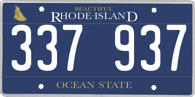 RI license plate 337937