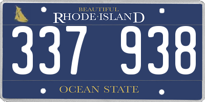 RI license plate 337938