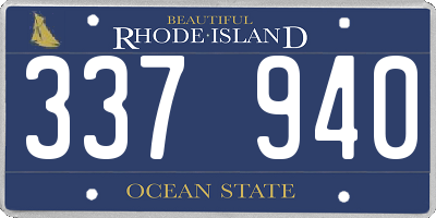 RI license plate 337940