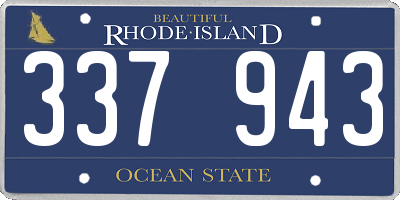 RI license plate 337943
