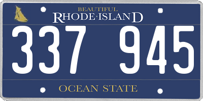 RI license plate 337945