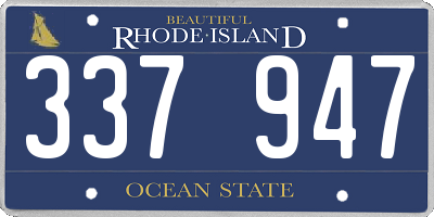 RI license plate 337947