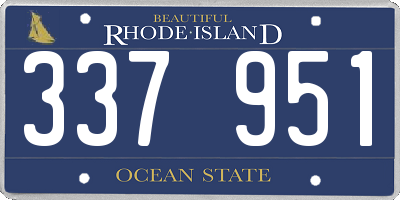 RI license plate 337951