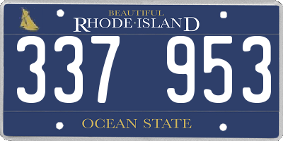 RI license plate 337953