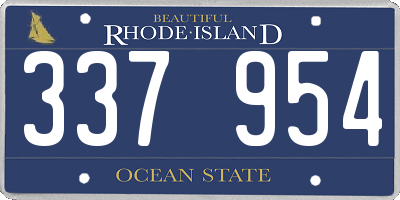 RI license plate 337954